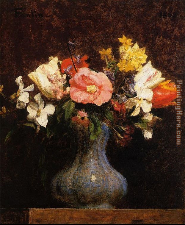 Flowers Camelias and Tulips painting - Henri Fantin-Latour Flowers Camelias and Tulips art painting